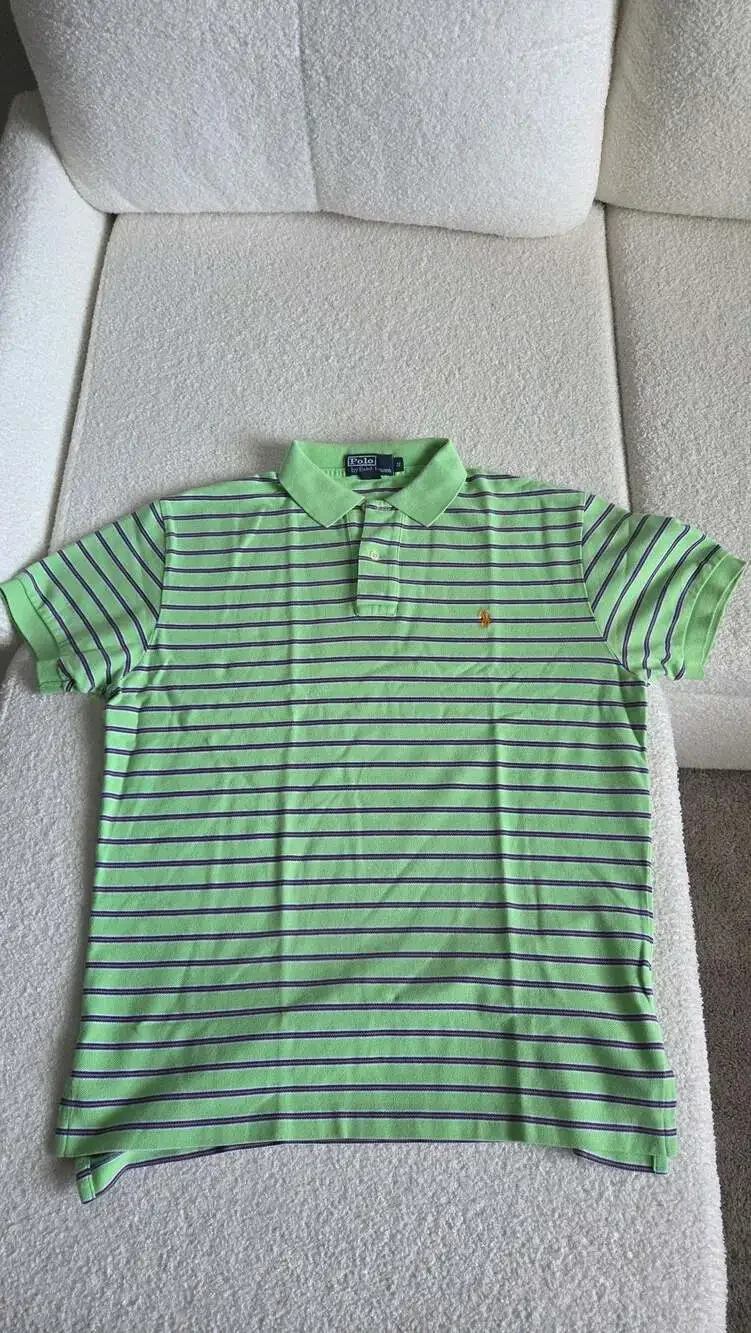 Polo by Ralph Lauren Green and Purple Striped Mens Size M